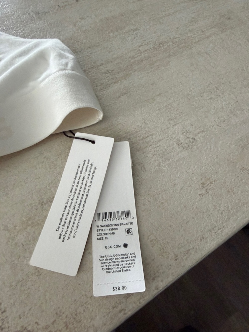 UGG Women's off White Gwendolyn Scoop Neck Bralette. XL - Picture 6 of 10